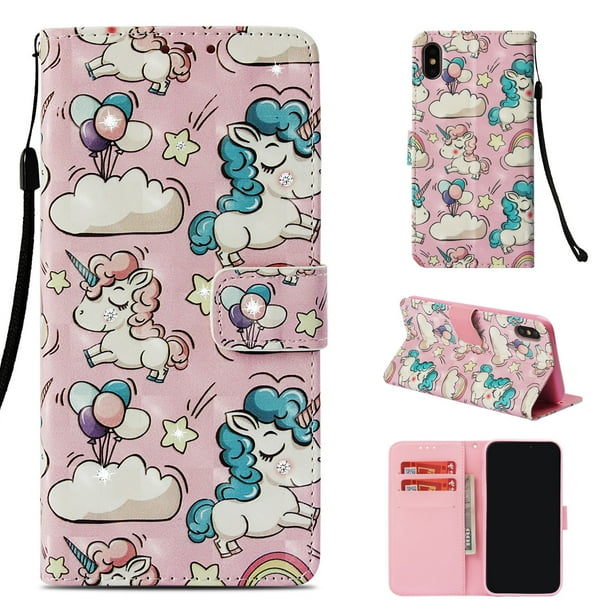Unicorn Wallet Case for iPhone Xs Leather Cover Compatible with iPhone Xs